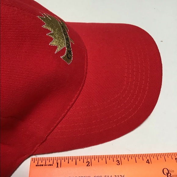 Red Embroidered Canada Maple Leaf  Ball Cap - Picture 5 of 10